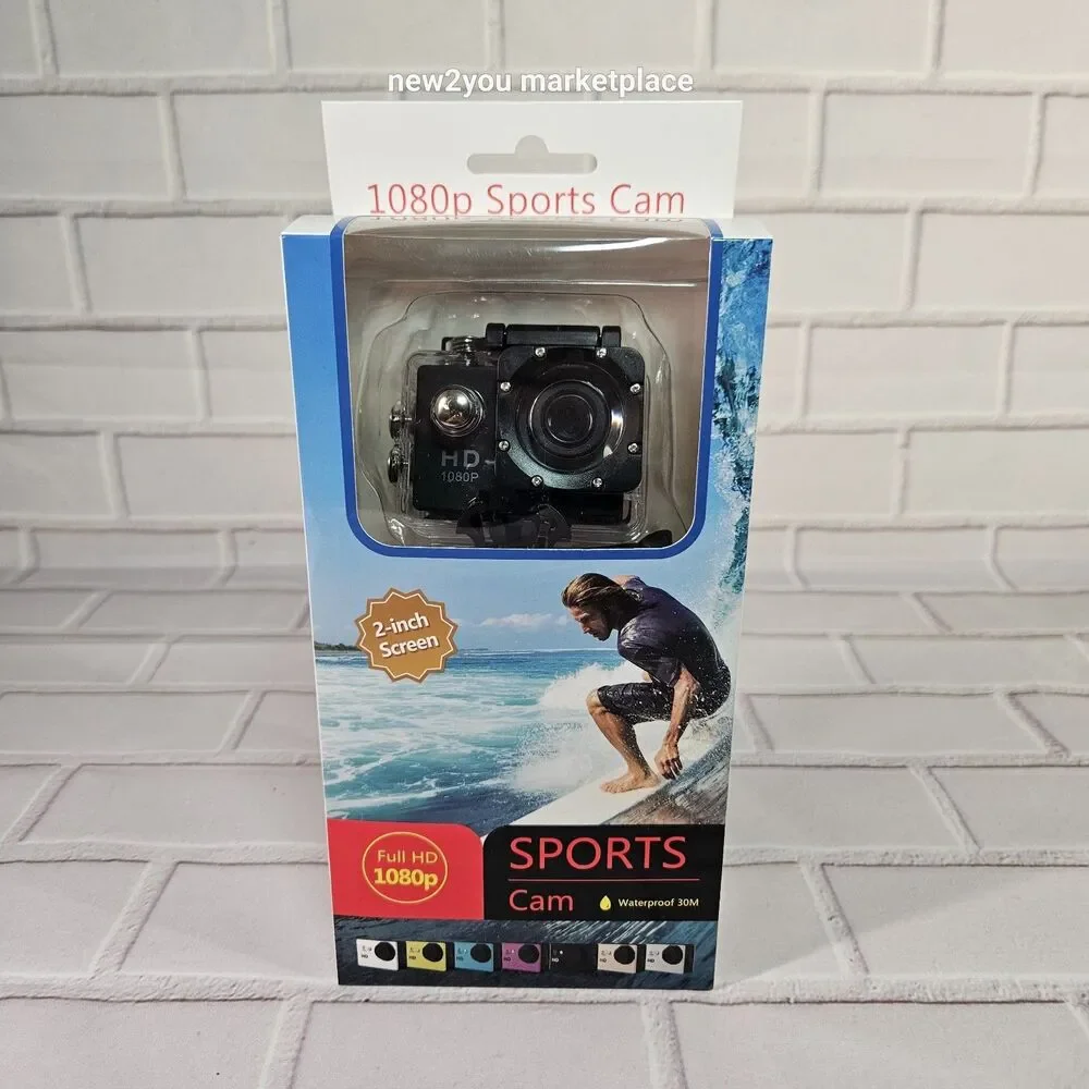 Sports Cam 1080P Waterproof 30M Action Full HD 2.0 Inch Screen Camera NIB